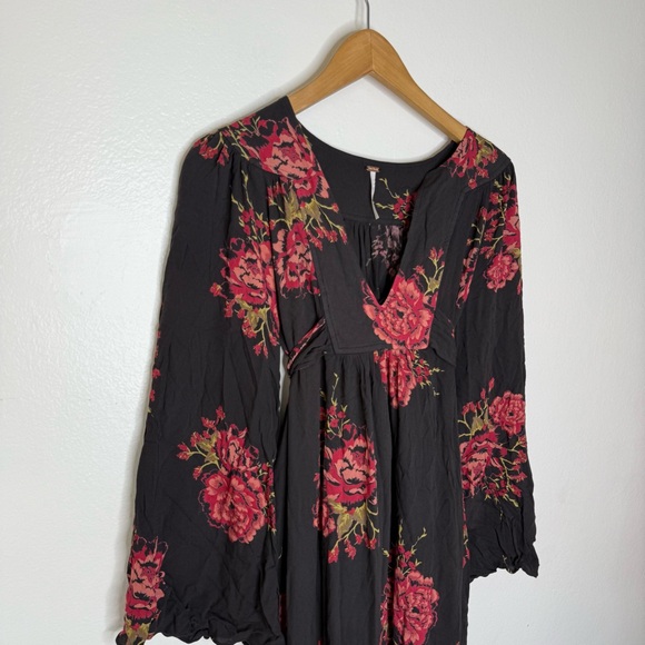 Free People Wild Laurel Maxi Dress Long Sleeves Sz XS Loose fit - Picture 3 of 8